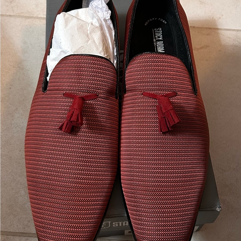 Stacy Adams Men's Textured Burgundy Loafers
